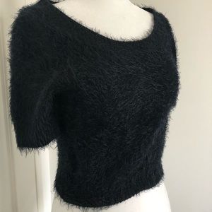 American apparel cropped fuzzy tee